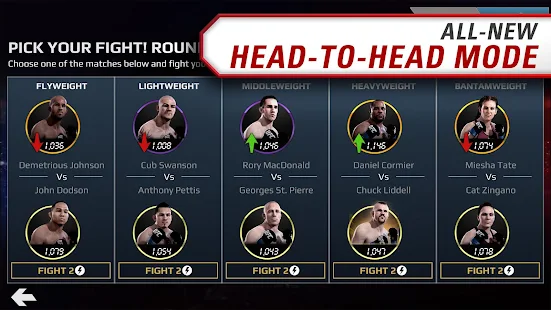 head to head battles in ufc apk for android